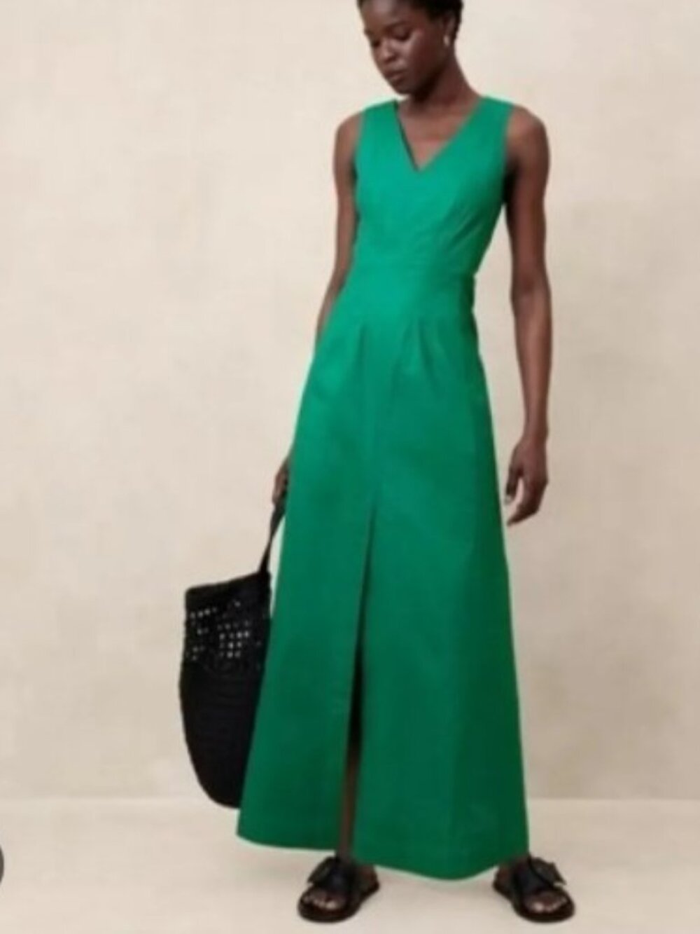 BANANA REPUBLIC LINEN BLEND LONG DRESS SIZE 0
